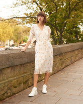 Tea-Length Skirt with Small Pineapple Print - By Quaint